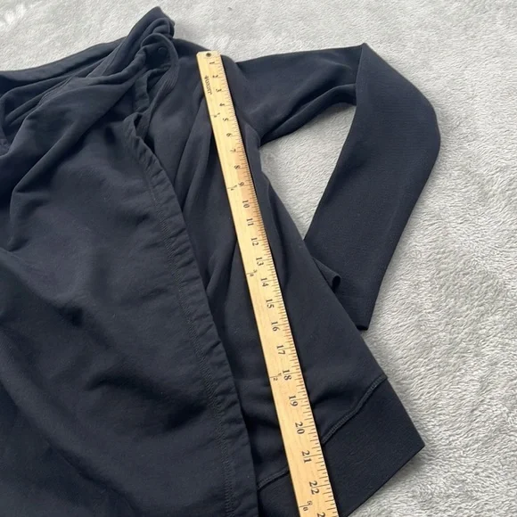 All‎ Saints XS Black 100% Cotton Wrap Cardigan Sweater - Picture 8 of 11